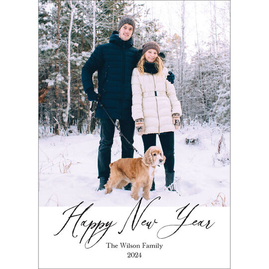 Contemporary New Year Flat Holiday Photo Cards